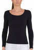 BLACK LONG SLEEVE CREW NECK T-SHIRT