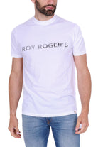 Roy Roger's Uomo t-shirt girocollo con logo bianco