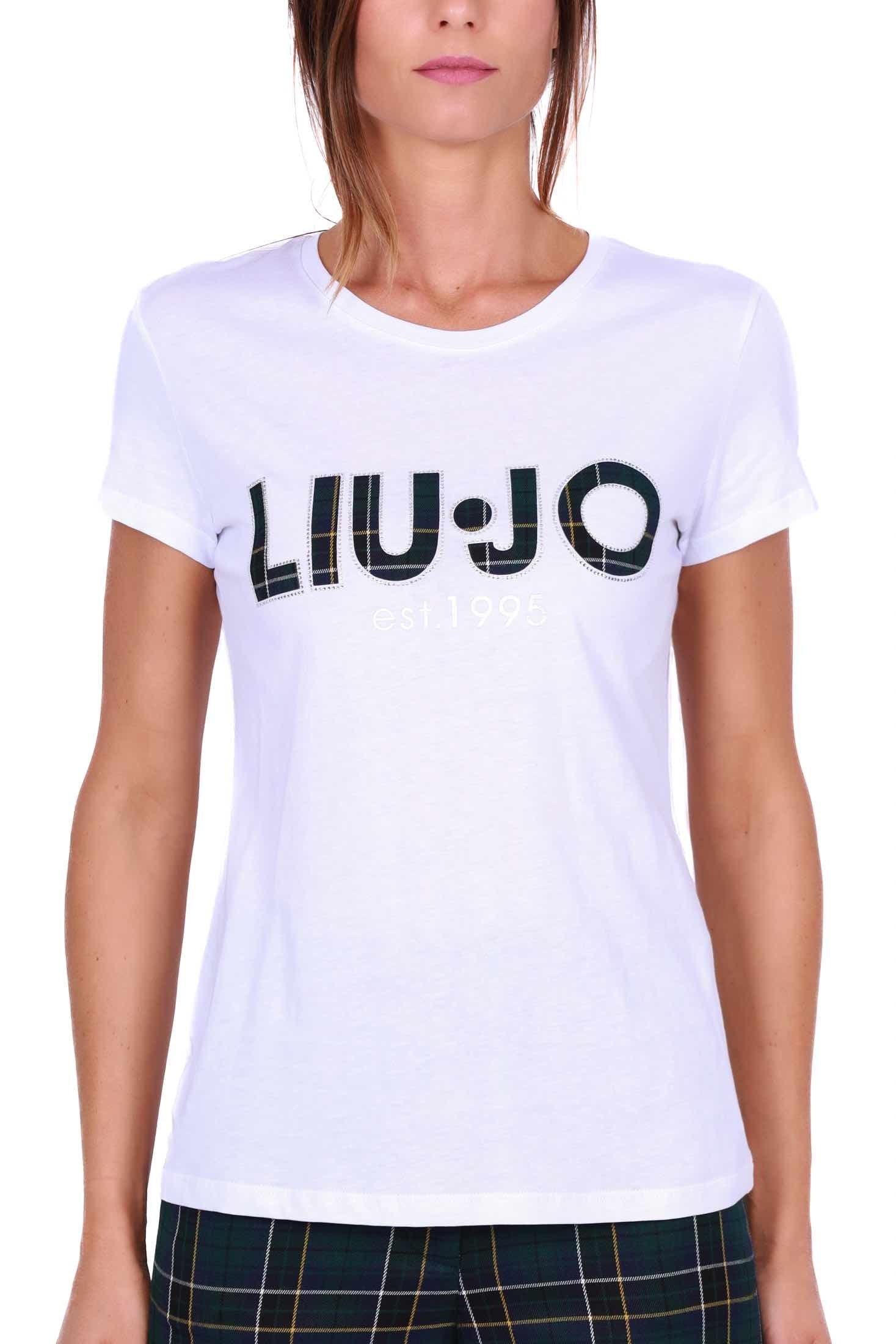 Liu Jo White t-shirt girocollo con logo bianco