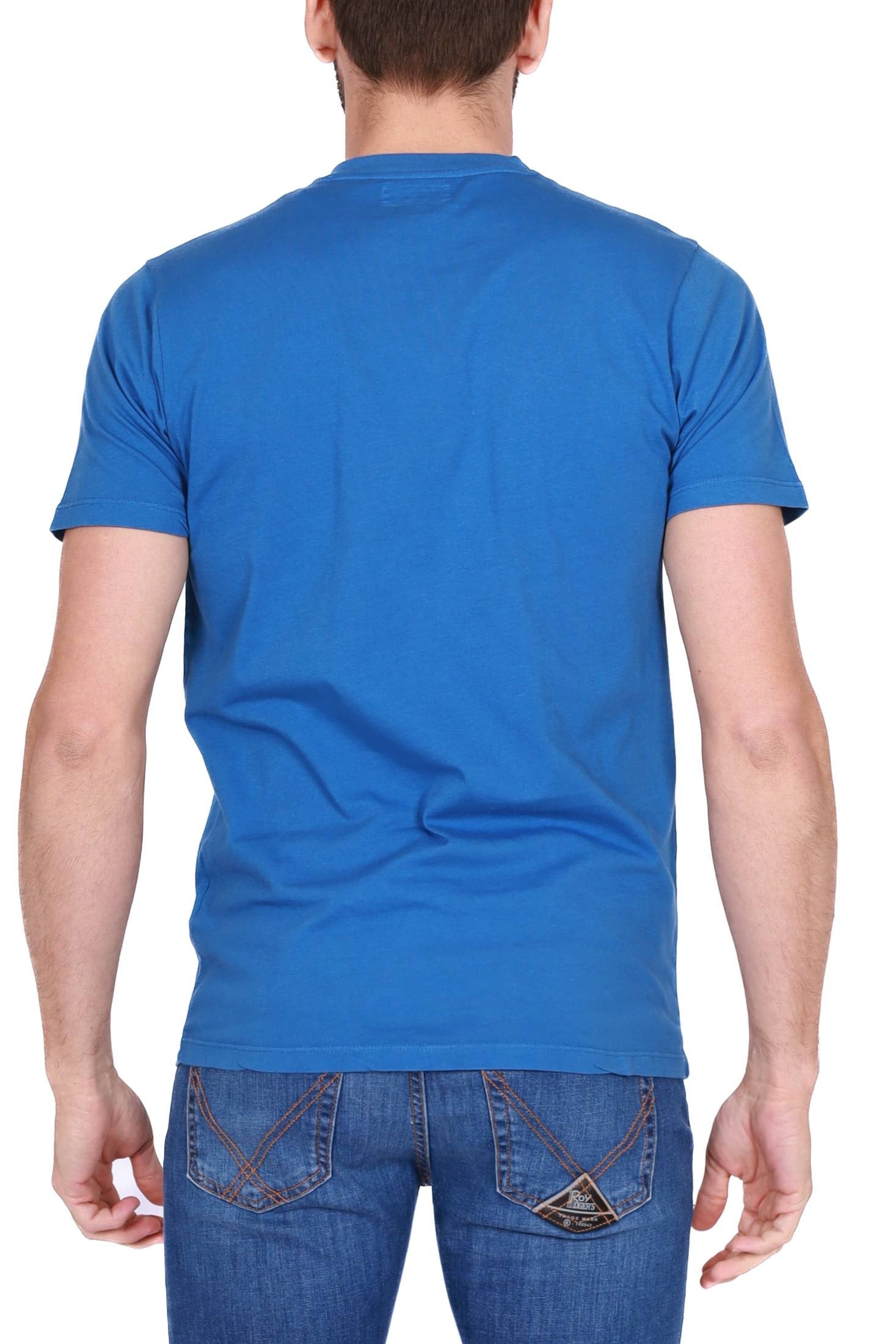 Roy Roger's Uomo t-shirt girocollo con logo bluette