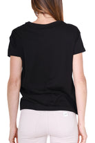 Ax Donna t-shirt girocollo con logo nero