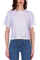 Elisabetta Franchi t-shirt girocollo con logo ricamato e charms bianco