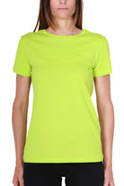 Ax Donna t-shirt girocollo con logo ricamato giallo