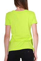 Ax Donna t-shirt girocollo con logo ricamato giallo