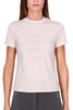 T-SHIRT GIROCOLLO CON MICRO BORCHIE BEIGE