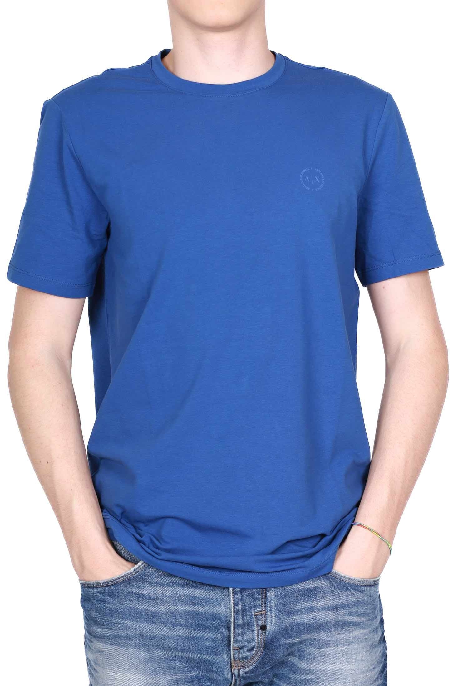 Ax Uomo t-shirt girocollo con piccolo logo blu