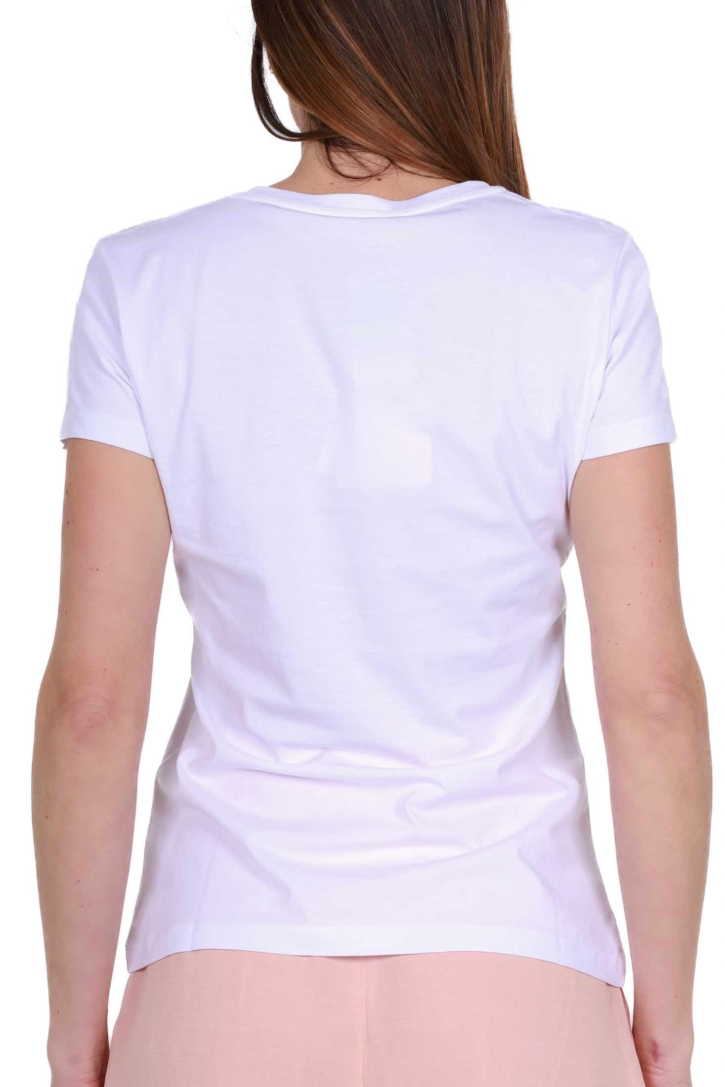 Liu Jo White t-shirt girocollo con stampa e strass bianco