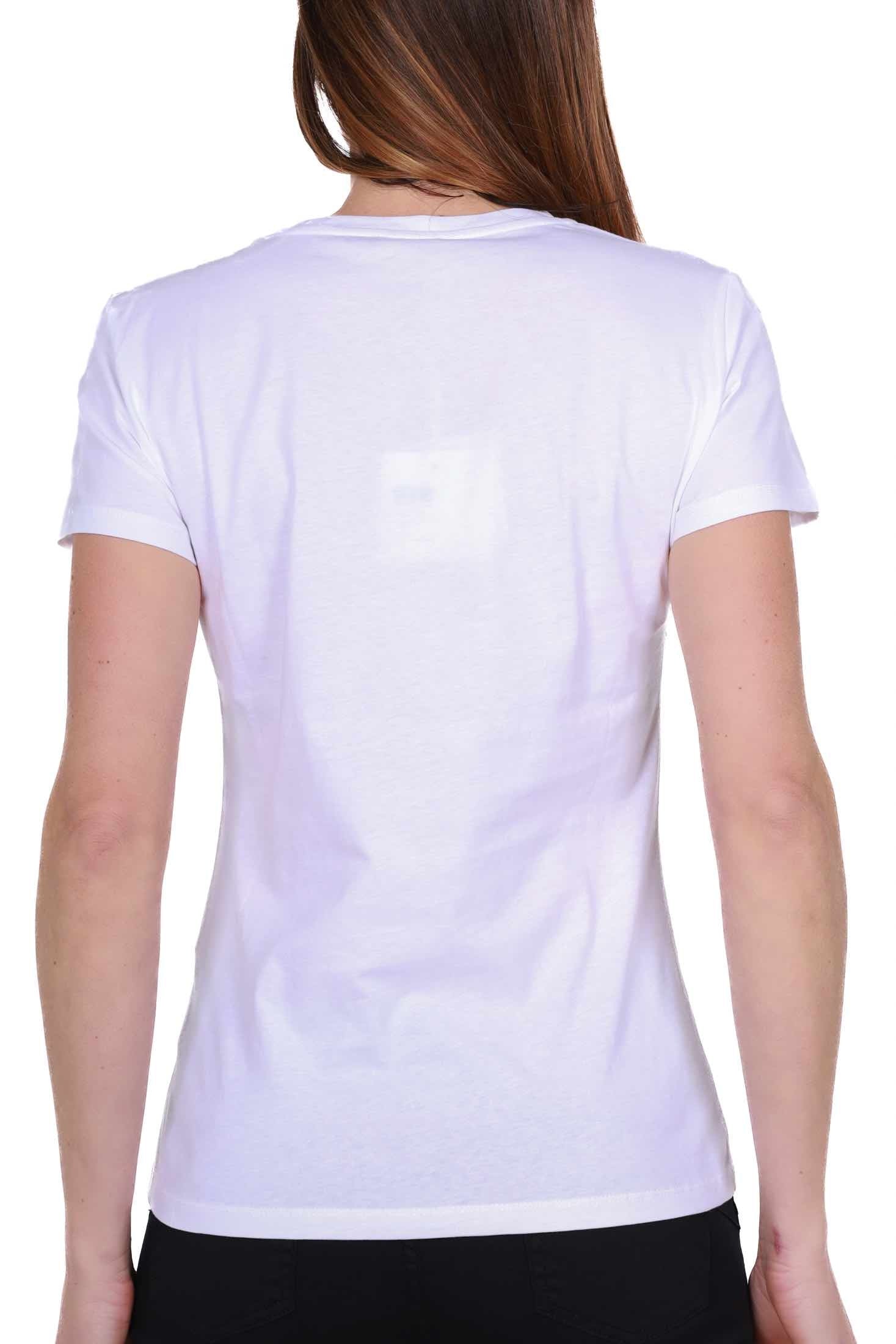 Liu Jo White t-shirt girocollo con stampa e strass bianco