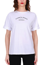 Elisabetta Franchi t-shirt girocollo con stampa logo bianco