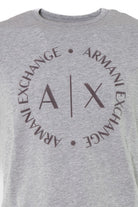 Ax Uomo t-shirt girocollo con stampa logo in puro cotone grigio