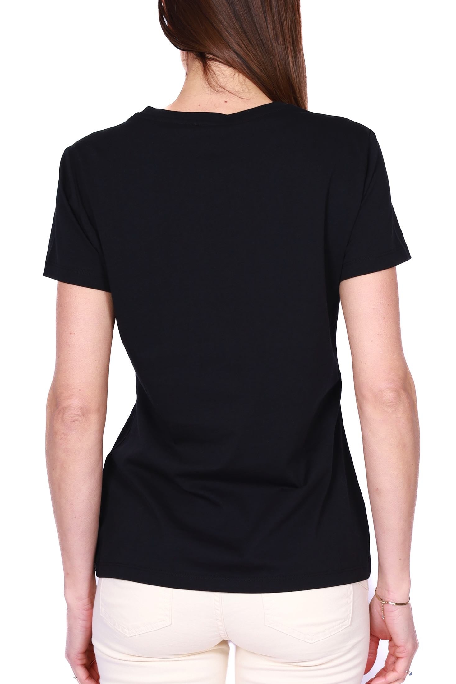 Liu Jo White t-shirt girocollo con strass e perle nero