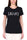 T-SHIRT MIT RUNDHALS UND STRASS- UND PERLENSCHWARZ