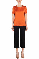 Liu Jo White t-shirt girocollo in raso arancio