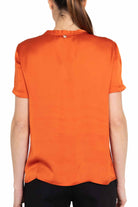 Liu Jo White t-shirt girocollo in raso arancio