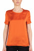 T-SHIRT GIROCOLLO IN RASO ARANCIO