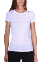 Ax Donna t-shirt girocollo slim fit con logo bianco