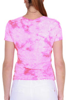 Fracomina t-shirt girocollo tie and dye fuxia