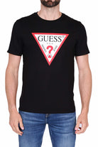 Guess Uomo t-shirt manica corta con logo iconico nero