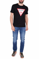 Guess Uomo t-shirt manica corta con logo iconico nero