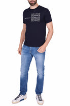 Ax Uomo t-shirt manica corta con stampa blu