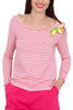 LONG SLEEVE T-SHIRT WITH FUCHSIA LITTLE PUPPETS STRIPES