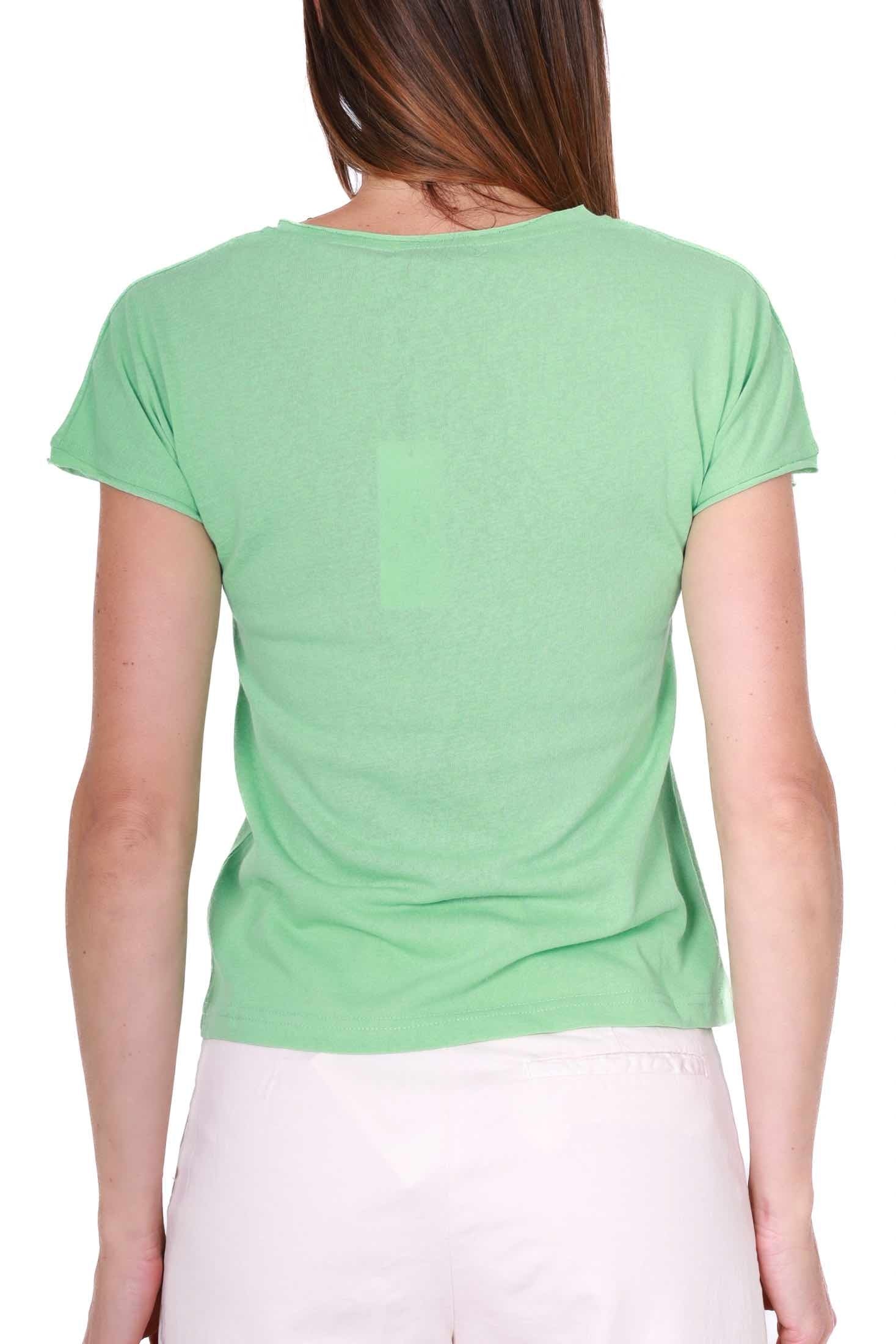 Molly t-shirt scollo a v in maglia verde