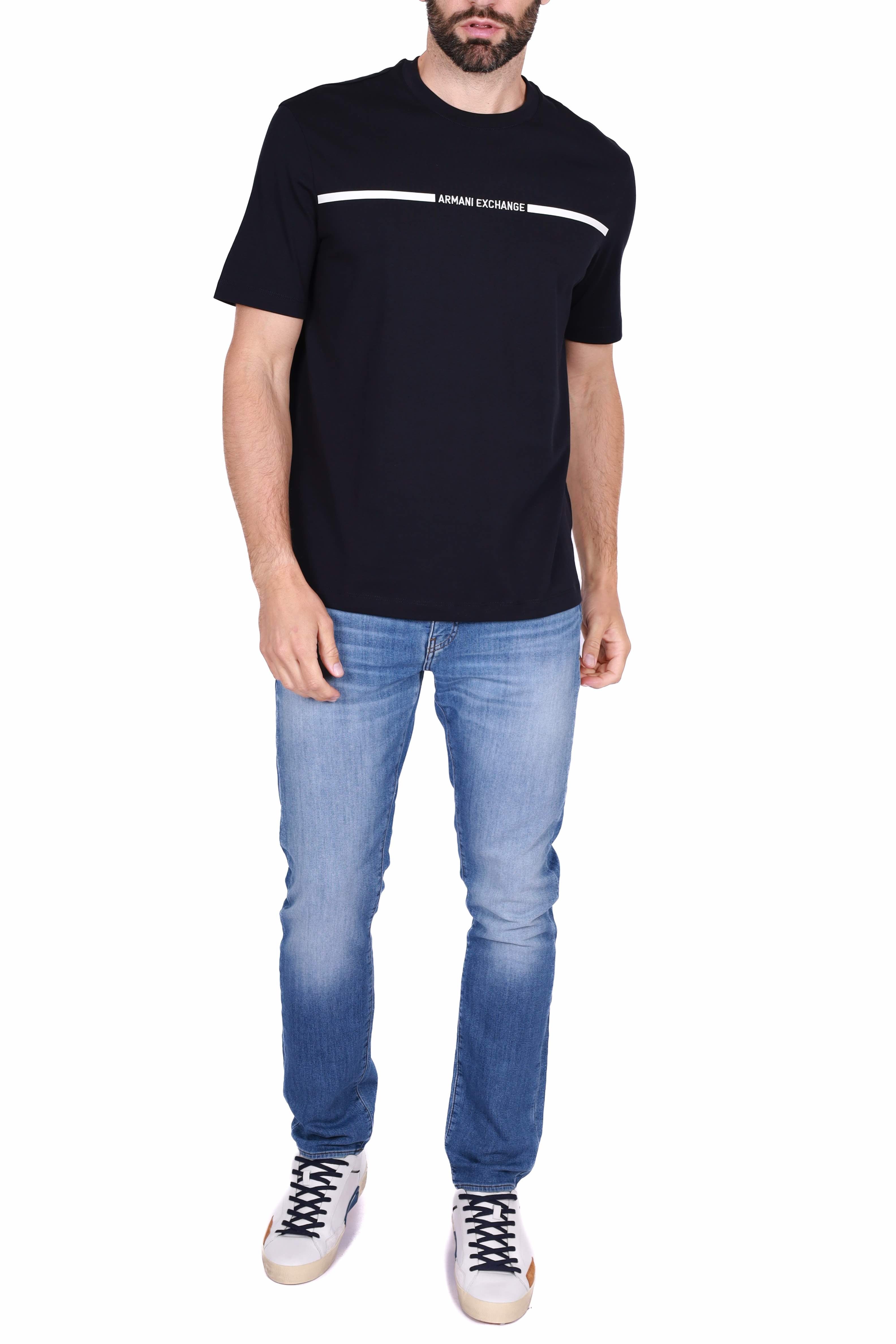 Ax Uomo t-shirt uomo con grafica in rilievo e logo blu