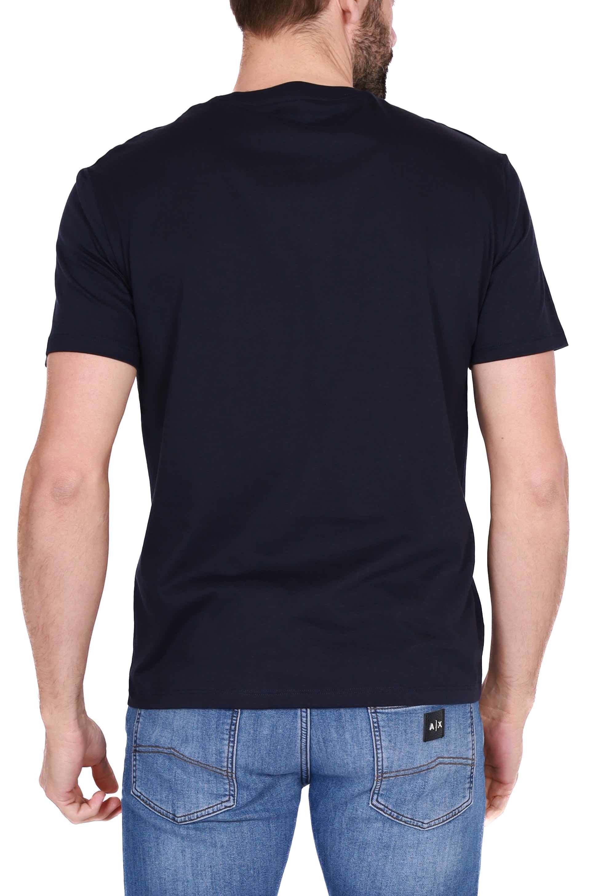 Ax Uomo t-shirt uomo in puro cotone con stampa blu