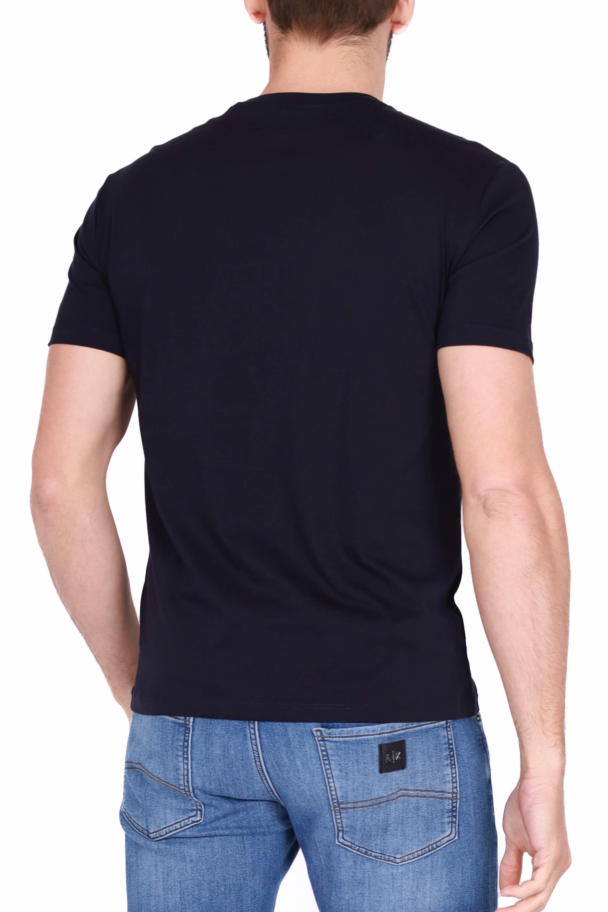 Ax Uomo t-shirt uomo in puro cotone con stampa blu