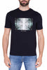 PURE COTTON MEN'S T-SHIRT WITH BLUE PRINT 