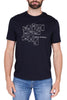 PURE COTTON MEN'S T-SHIRT WITH BLUE PRINT 