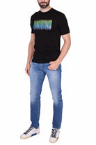 Ax Uomo t-shirt uomo in puro cotone con stampa nero