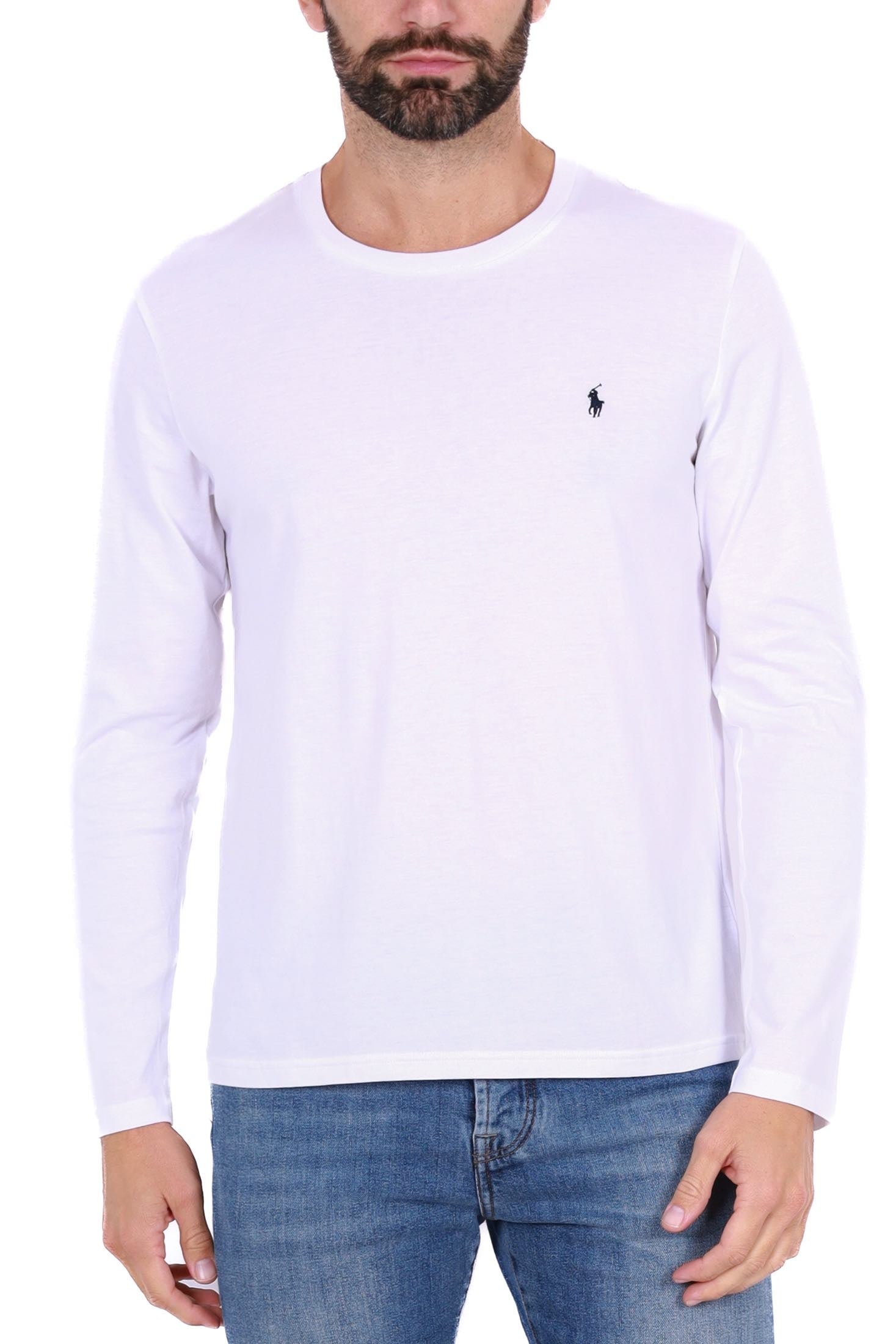 Ralph Lauren t-shirt uomo manica lunga bianco