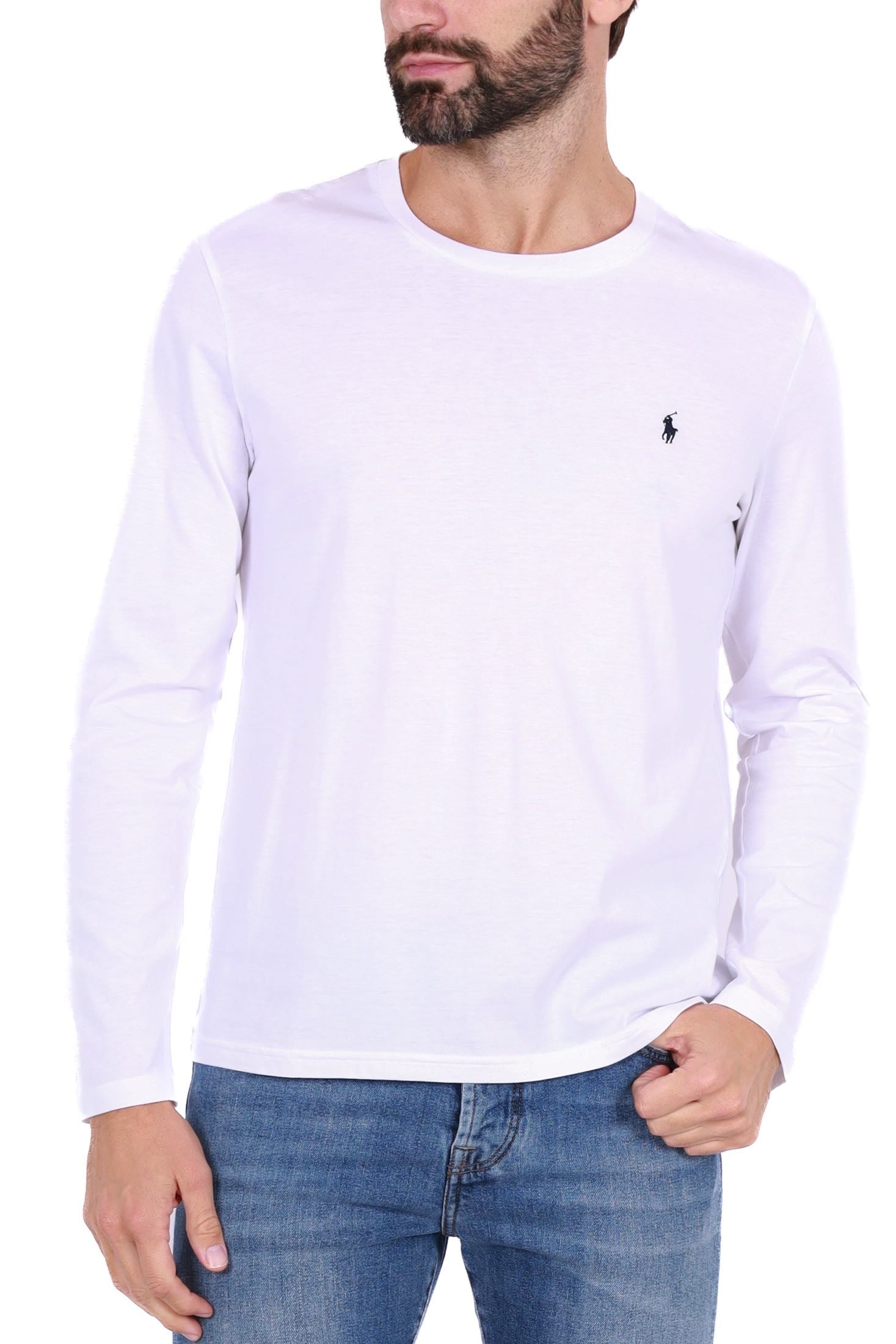 Ralph Lauren t-shirt uomo manica lunga bianco