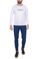 Ralph Lauren t-shirt uomo manica lunga con stampa bianco