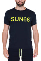 Sun68 Uomo t-shirt uomo maniche corte in jersey blu