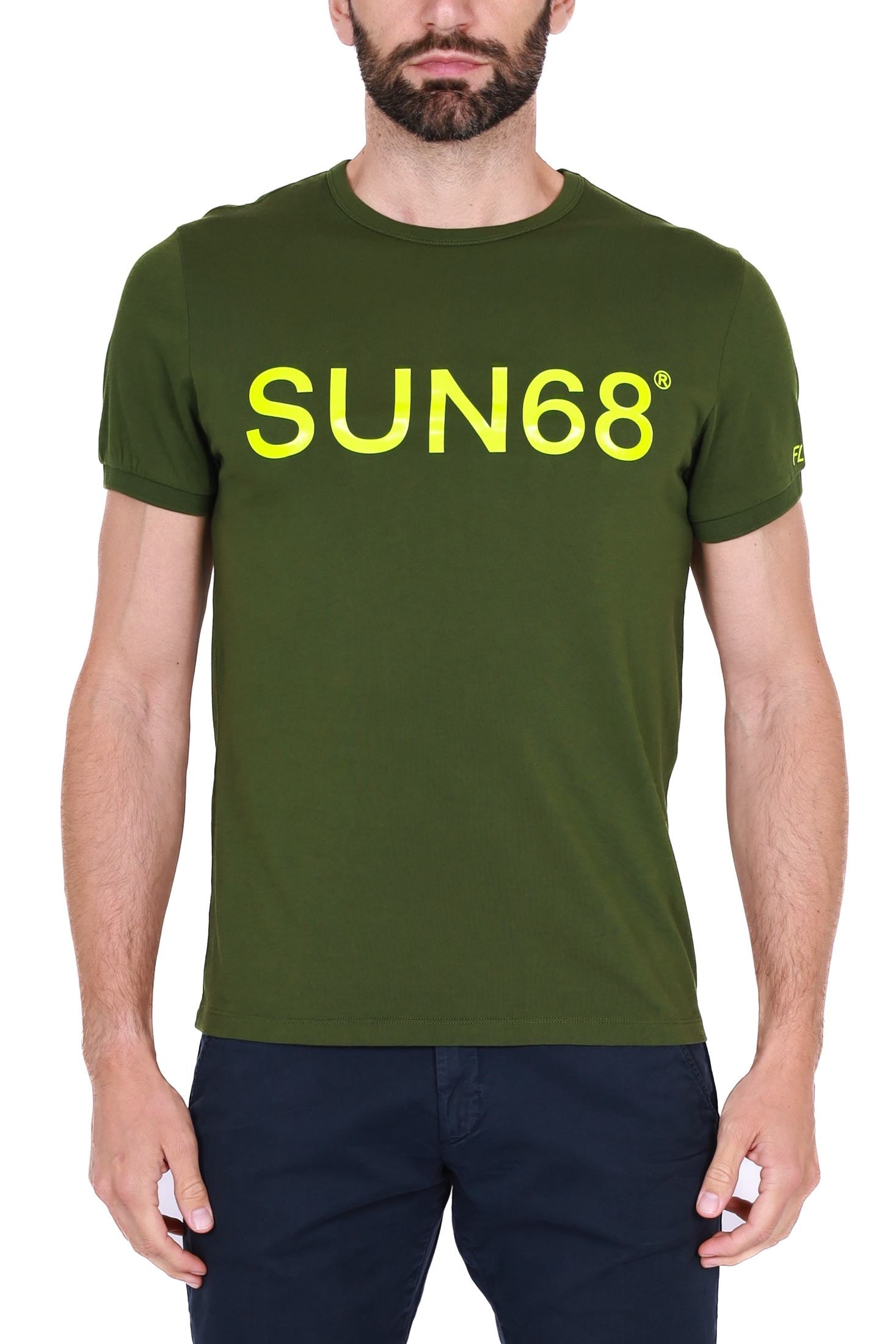 Sun68 Uomo t-shirt uomo maniche corte in jersey verde