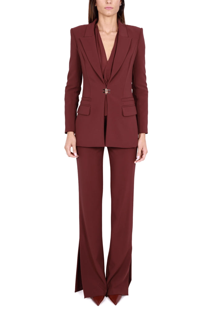 Elisabetta Franchi tailleur pantalone in crÈpe bordeaux