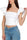 WHITE COTTON POPLIN CROPPED TOP