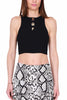 TOP CROPPED A COSTINE NERO