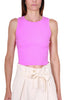 TOP CROPPED IN MAGLIA A COSTINE ROSA