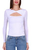 TOP MANICHE LUNGHE CON CUT OUT BIANCO