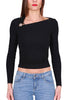 BLACK JERSEY LONG SLEEVE TOP