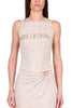 GOLD LUREX JERSEY SLEEVELESS TOP