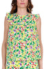 SLEEVELESS TOP IN COTTON MUSLIN WITH PATTERN