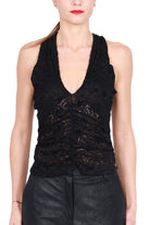 Guess Donna top smanicato in pizzo nero