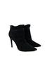 BLACK RUFFLED SUEDE ANKLE BOOT