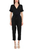 ELEGANTER SCHWARZER KURZÄRMELIGER JUMPSUIT