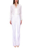 ELEGANT JUMPSUIT WITH WHITE FLARED TROUSERS