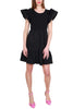 SHORT DRESS IN BLACK COTTON POPLIN AND JERSEY